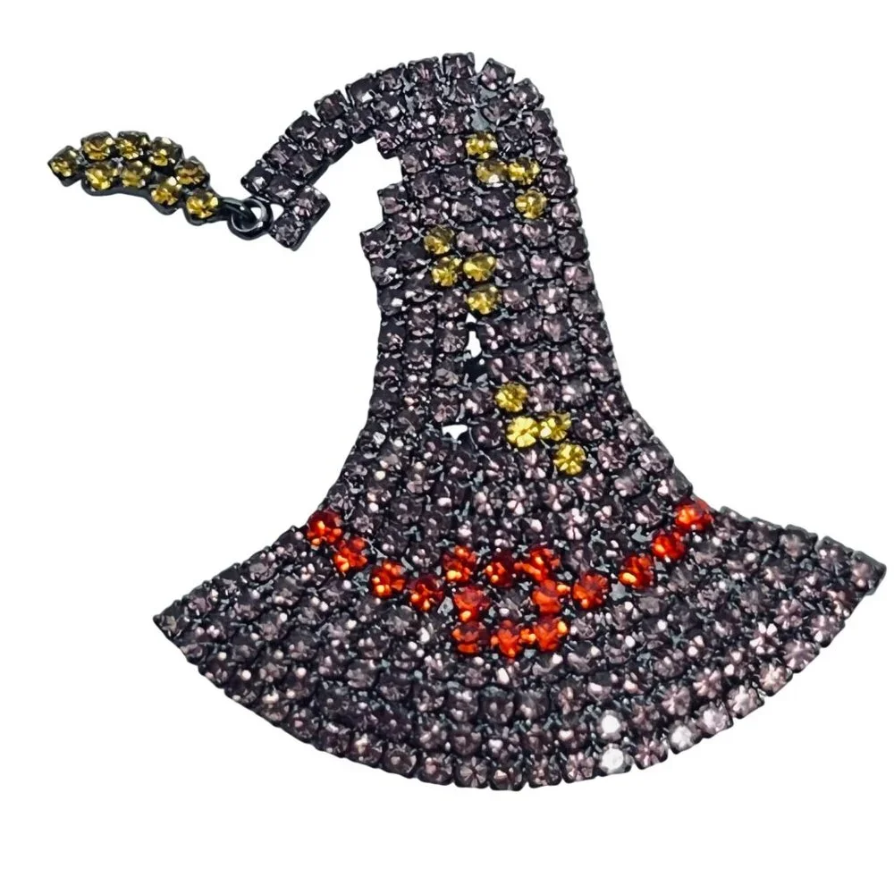 Von Maur Cescabelle Rhinestone Witch Hat Brooch With Articulating Hat Tip (5963) - Picture 4 of 6